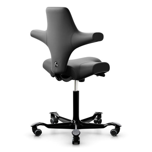 HAG Capisco 8106 Chair - Black Paloma Leather w/ Black Base