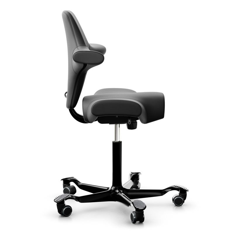 HAG Capisco 8106 Chair - Black Paloma Leather w/ Black Base