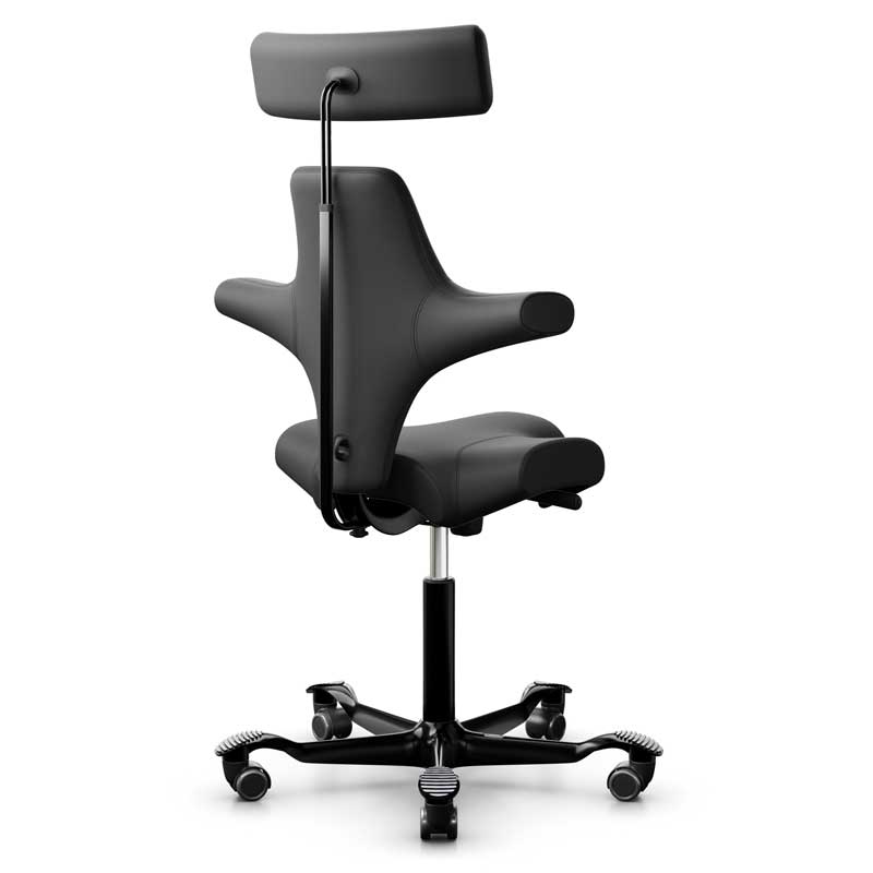 HAG Capisco 8107 Chair w/ Headrest - Black Paloma Leather