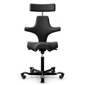 HAG Capisco 8107 Chair w/ Headrest - Black Paloma Leather