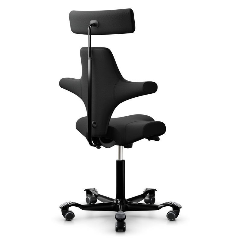HAG Capisco 8107 Saddle Chair, Black Wool w/ Black Base