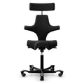 HAG Capisco 8107 Saddle Chair, Black Wool w/ Black Base