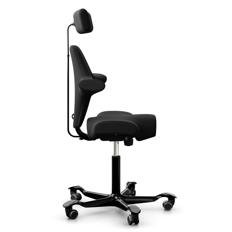 HAG Capisco 8107 Saddle Chair, Black Wool w/ Black Base