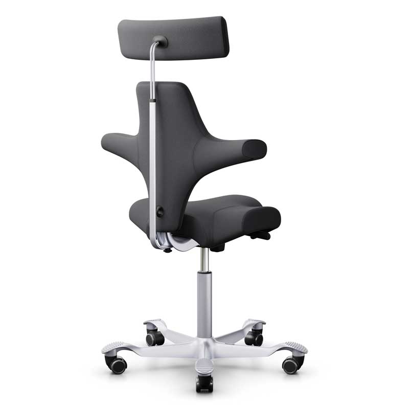 HAG Capisco 8107 Saddle Chair w/ Headrest - Dark Grey Wool