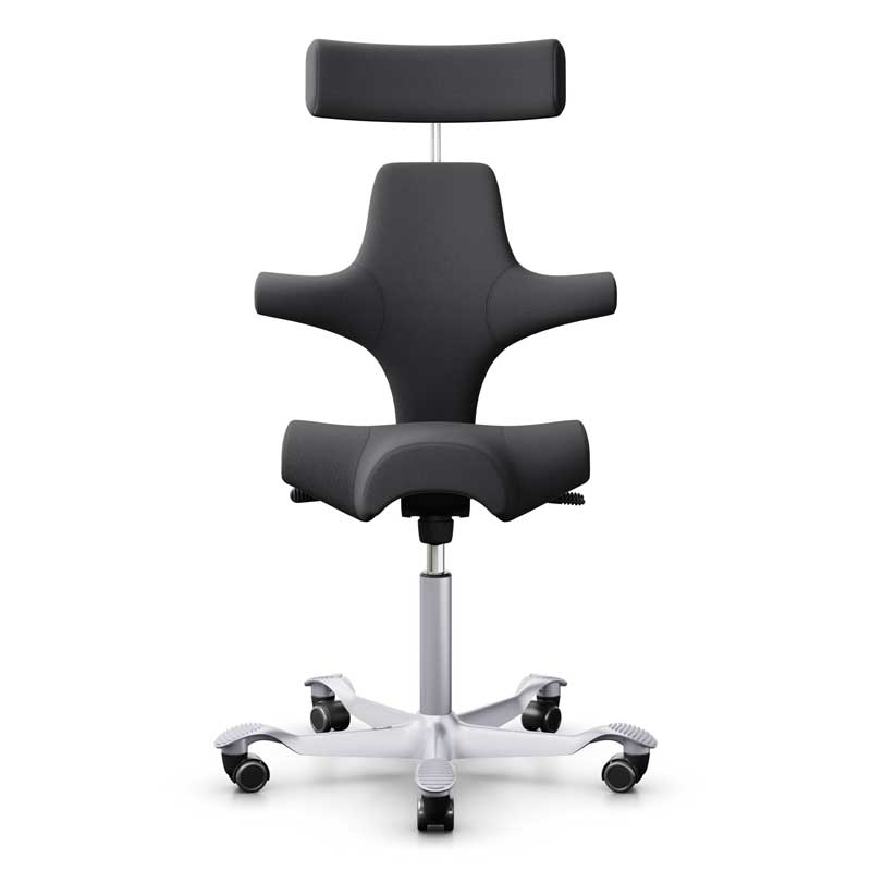 HAG Capisco 8107 Saddle Chair w/ Headrest - Dark Grey Wool