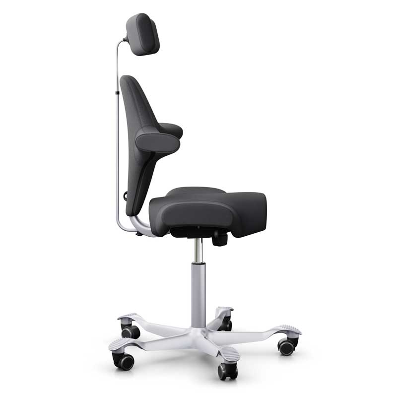 HAG Capisco 8107 Saddle Chair w/ Headrest - Dark Grey Wool
