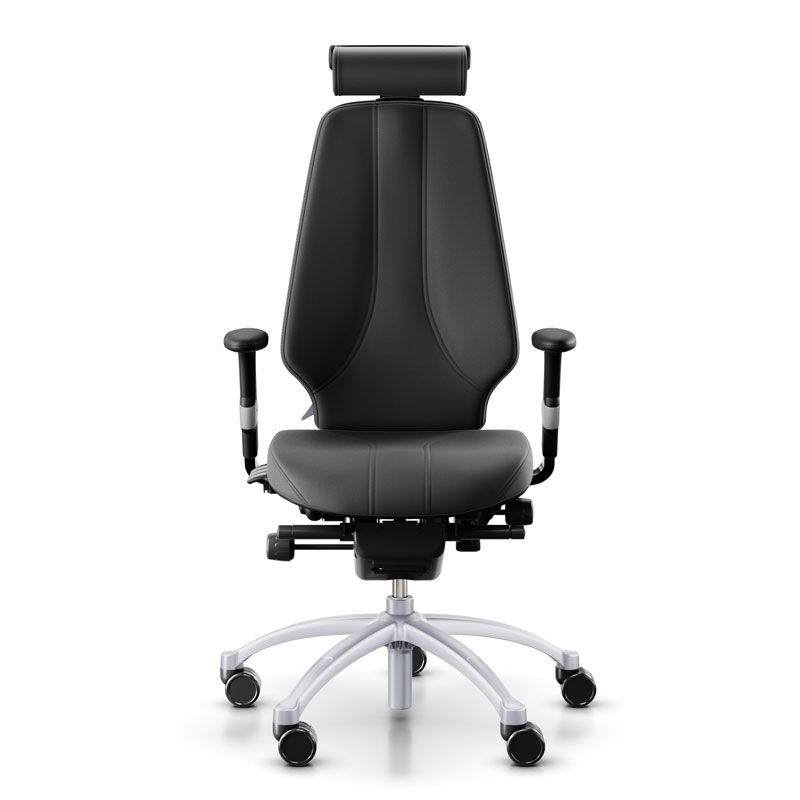 RH Logic 400 Work Desk Chair - Black Leather w/ Neckrest