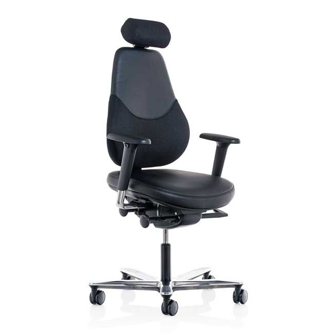 Orangebox Flo Ergonomic Chair - Black Fabric, High Back & Armrests