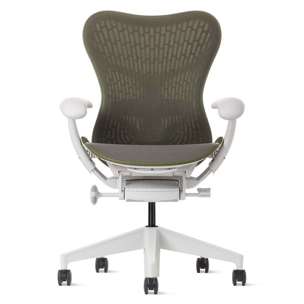 Herman Miller Mirra 2 Butterfly Chair - Olive w/ White Frame