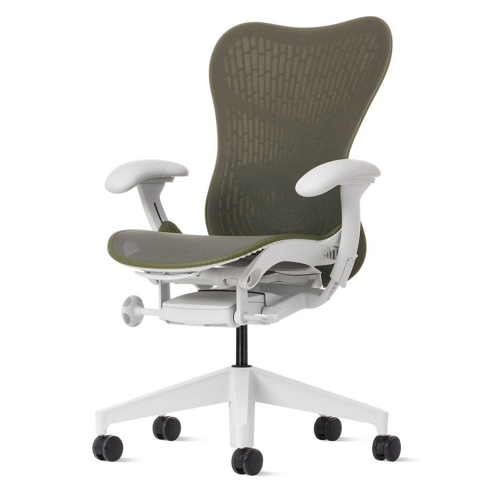 Herman Miller Mirra 2 Butterfly Chair - Olive w/ White Frame