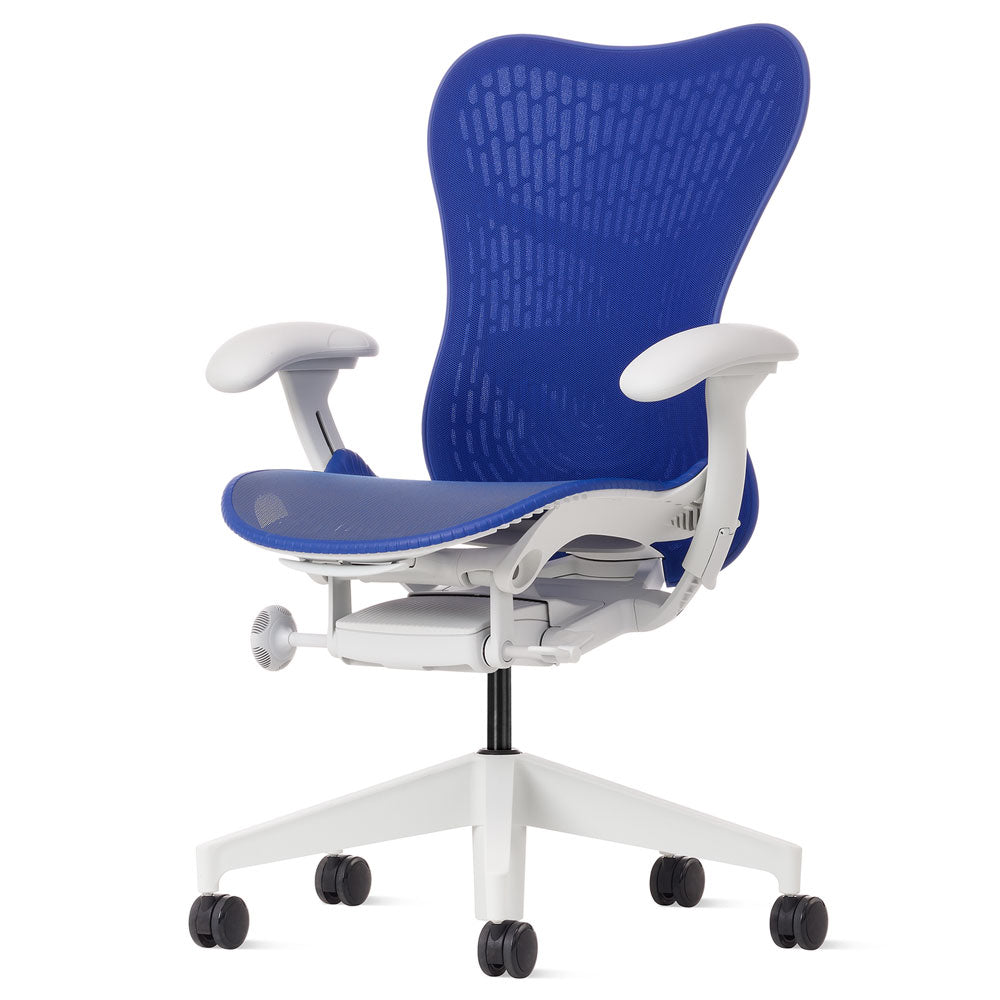 Herman Miller Mirra 2 Butterfly Chair - Ultramarine Blue w/ White Frame