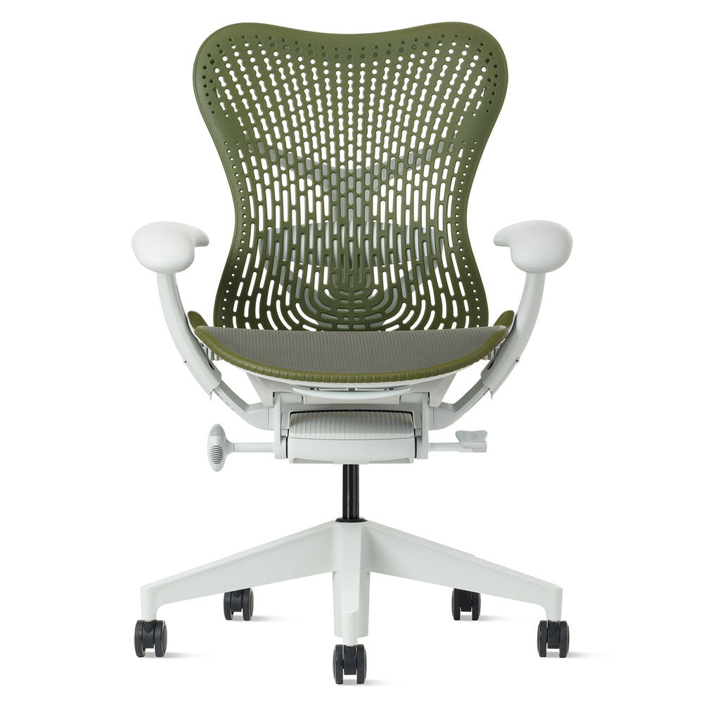Herman Miller Mirra 2 Triflex Chair - Olive, White Frame