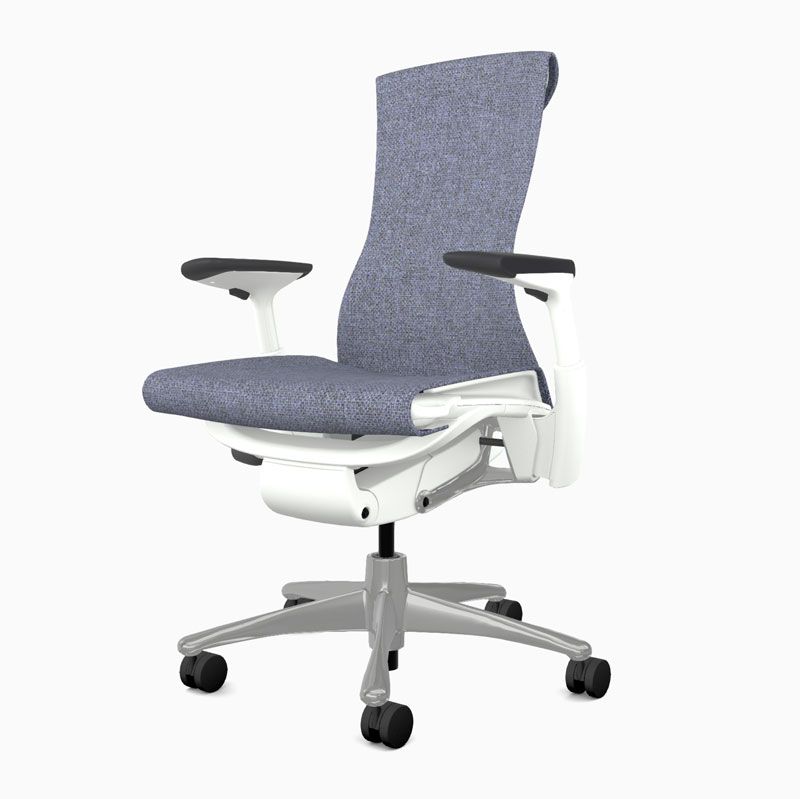 Herman Miller Embody Office Chair - Bayou Medley Fabric w/ White Frame