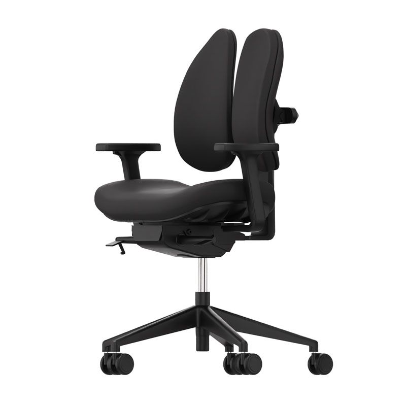 Grahl Duo Back Type 11 - Black Fabric & Base w/ 2D Armrests