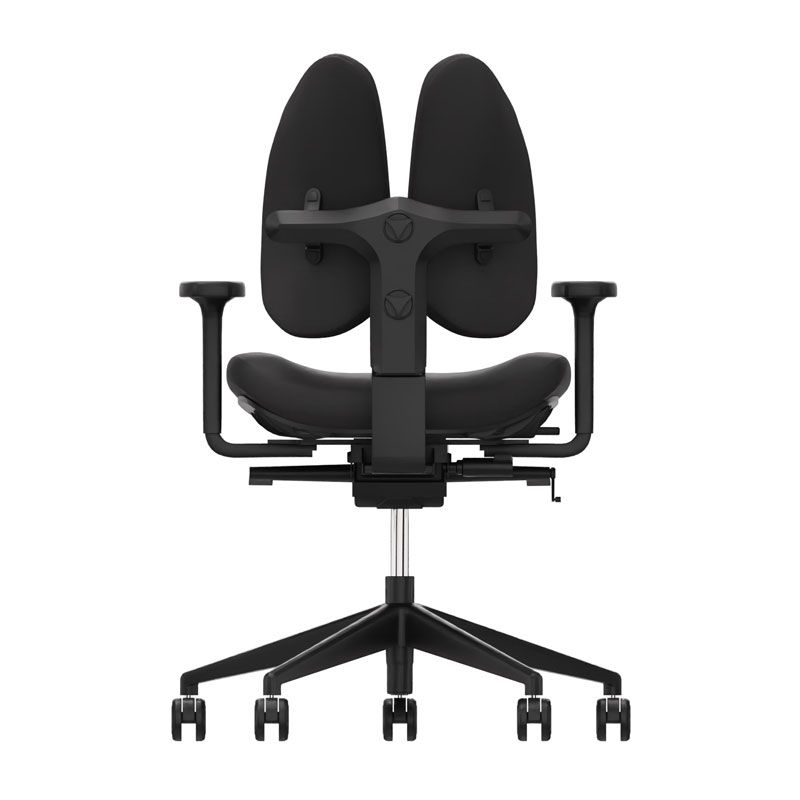 Grahl Duo Back Type 11 - Black Fabric & Base w/ 2D Armrests