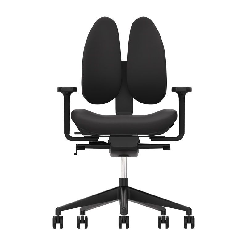 Grahl Duo Back Type 11 - Black Fabric & Base w/ 2D Armrests
