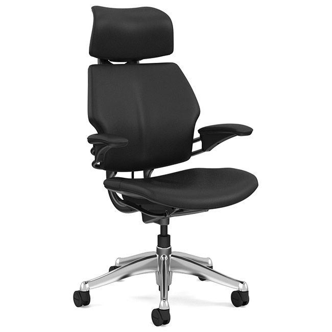 Humanscale Freedom Headrest Chair - Ticino Leather w/ Graphite Frame