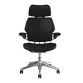 Humanscale Freedom Headrest Chair - Ticino Black Leather w/ Polished Frame