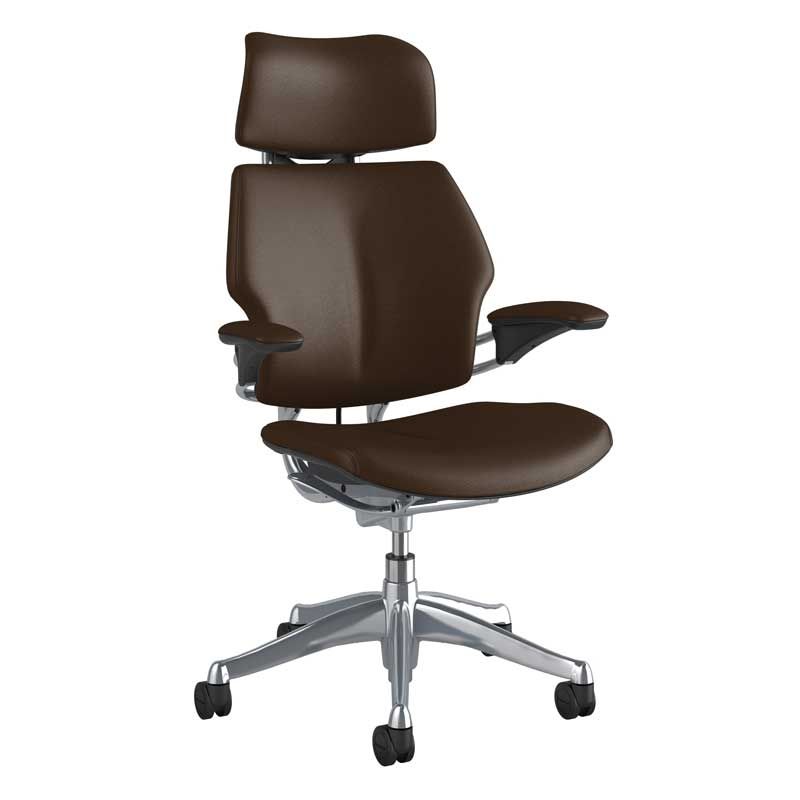 Humanscale Freedom Headrest Chair - Ticino Leather w/ Graphite Frame