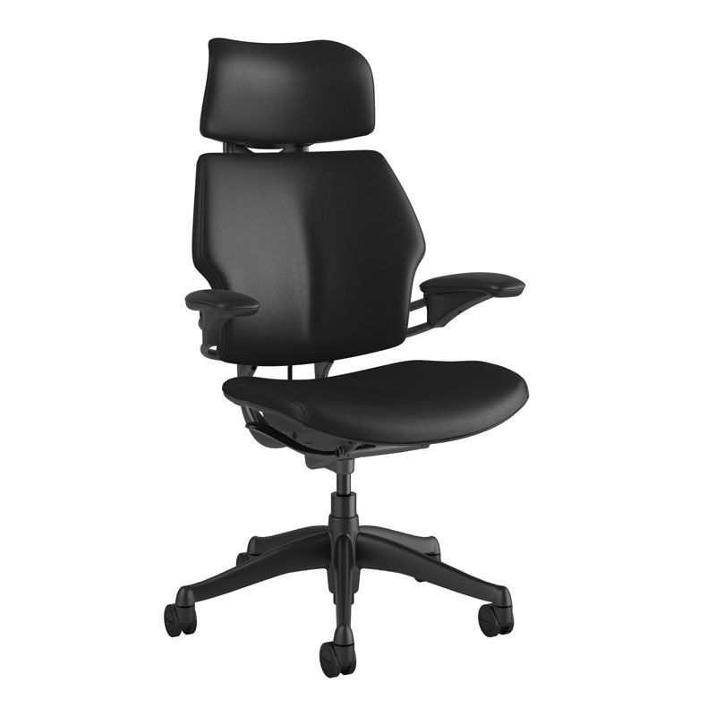Humanscale Freedom Headrest Chair - Ticino Leather w/ Graphite Frame