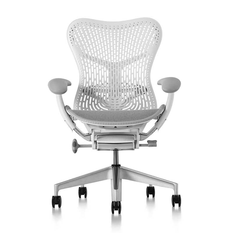 Herman Miller Mirra 2 Triflex Chair - Alpine, White Frame, Fog Base