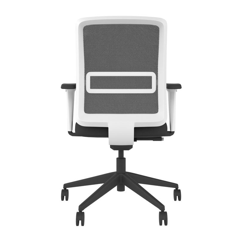 BackSaver Light Mesh Desk Chair - White Frame w/ Black Base