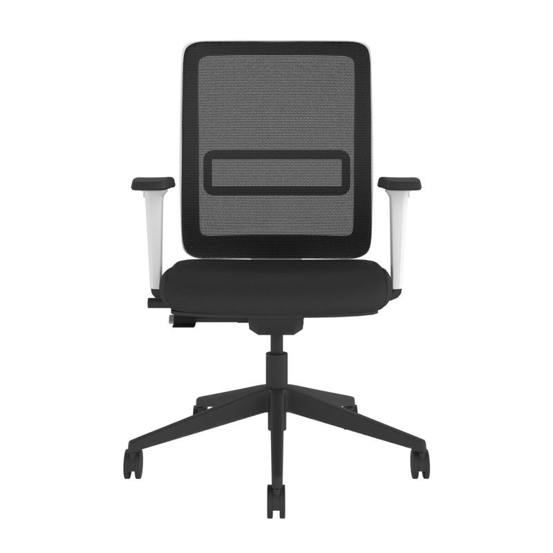 BackSaver Light Mesh Desk Chair - White Frame w/ Black Base