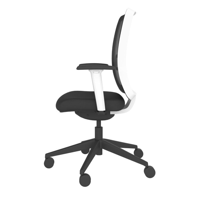 BackSaver Light Mesh Desk Chair - White Frame w/ Black Base