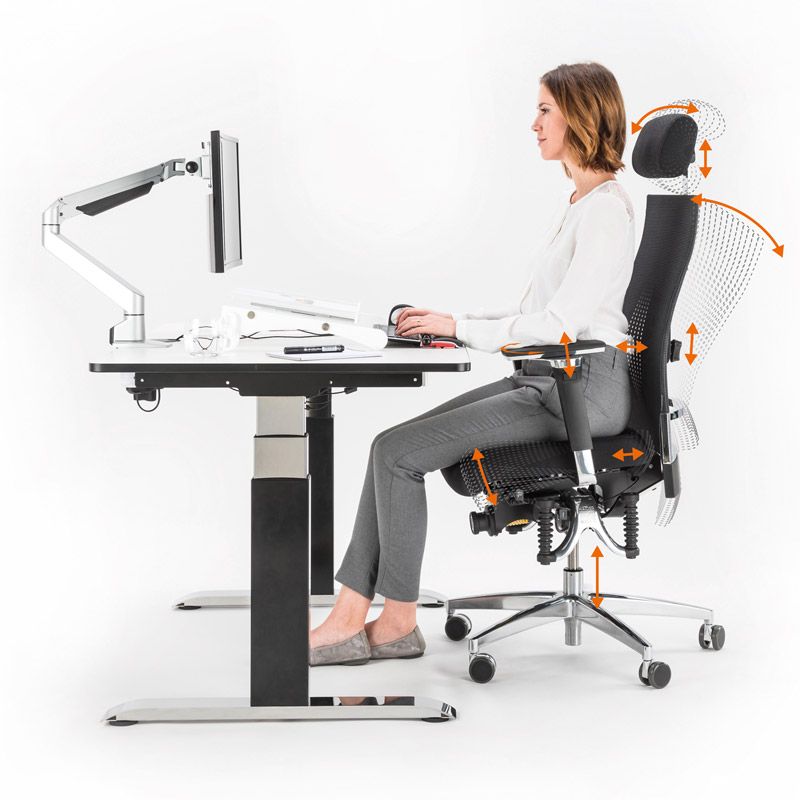 Haider BioSwing 660 iQ Trendline Chair - Black Leather
