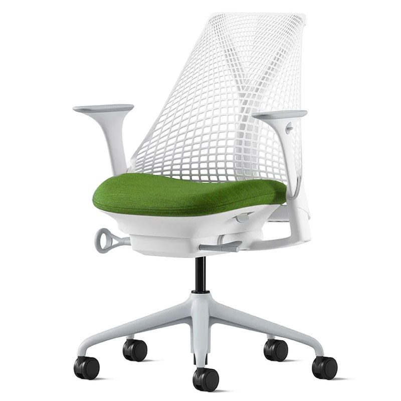 Herman Miller Sayl Task Chair - White Frame w/ Green Seat