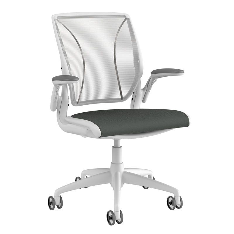 Humanscale Diffrient World Chair - White w/ Fabric Seat