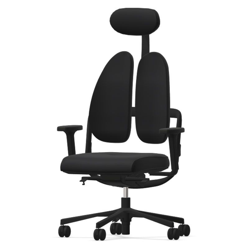 Grahl Duo Back Type 11 - Black Fabric & Base w/ 2D Armrests
