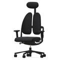 Grahl Duo Back Type 11 Office Chair w/ Headrest - Black Fabric & Base w/ 2D Armrests